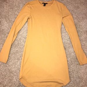Midi Yellow Long Sleeve Dress